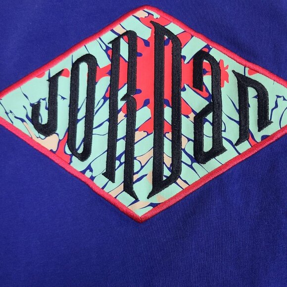 Nike Air Jordan‎ DNA Diamond Logo Embroidered Royal Blue Men's Size Medium Tee - Picture 2 of 8